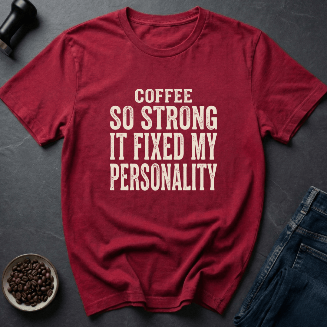 Coffee graphic Fixed Personality T-Shirt in Dark Chocolate / S by Caffeine Dept