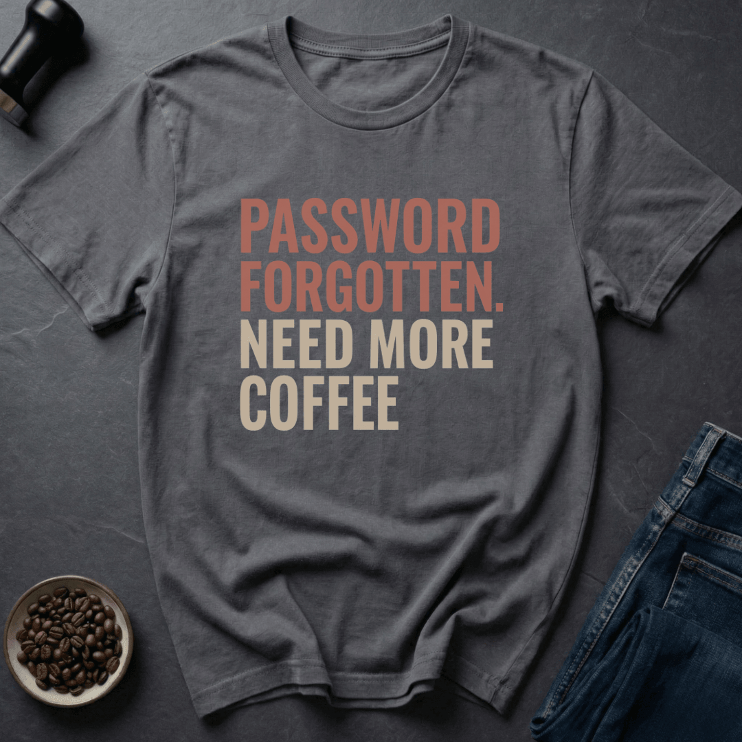 Coffee graphic Forgot Again T-Shirt in Charcoal / S by Caffeine Dept