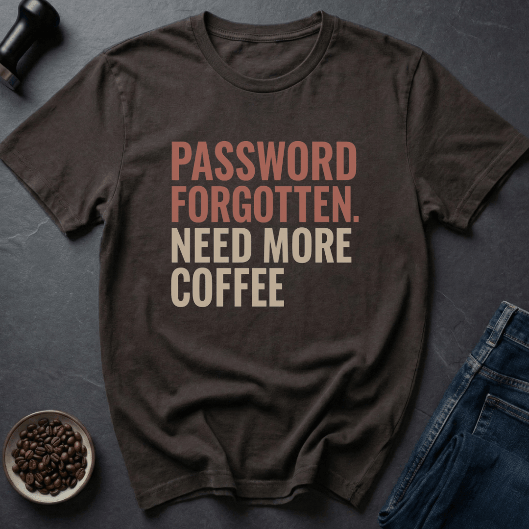 Coffee graphic Forgot Again T-Shirt in Charcoal / S by Caffeine Dept