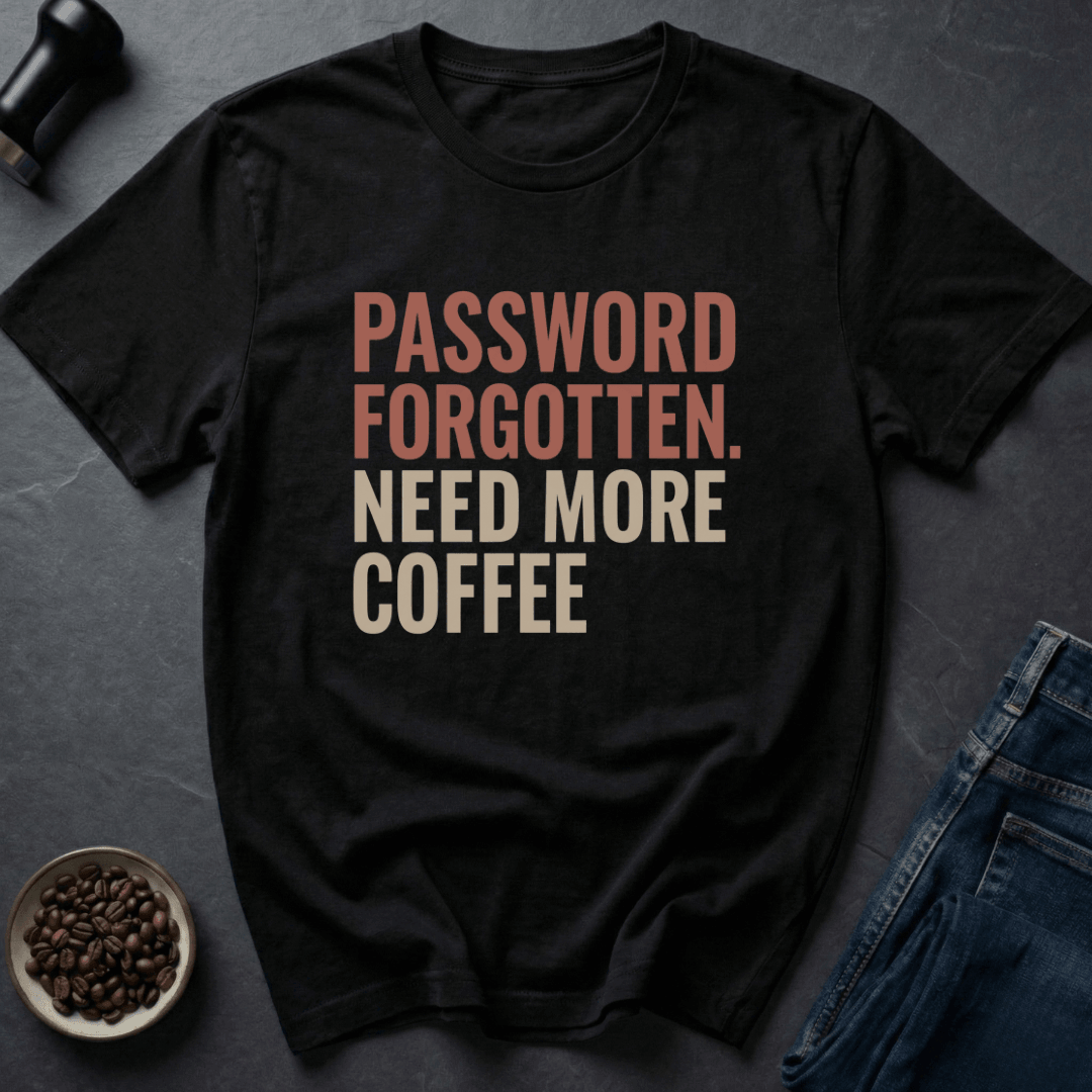 Coffee graphic Forgot Again T-Shirt in Charcoal / S by Caffeine Dept