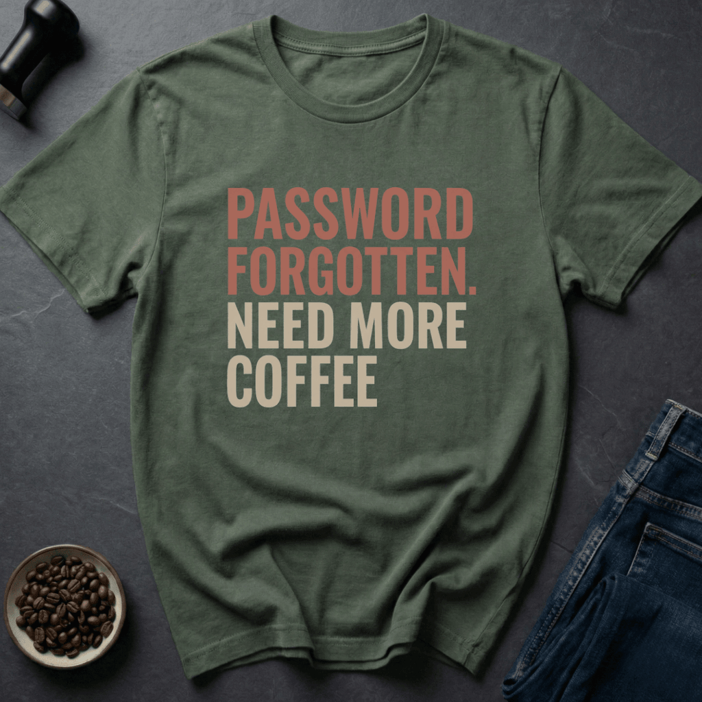 Coffee graphic Forgot Again T-Shirt in Charcoal / S by Caffeine Dept