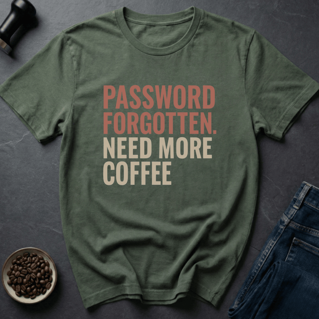 Coffee graphic Forgot Again T-Shirt in Charcoal / S by Caffeine Dept