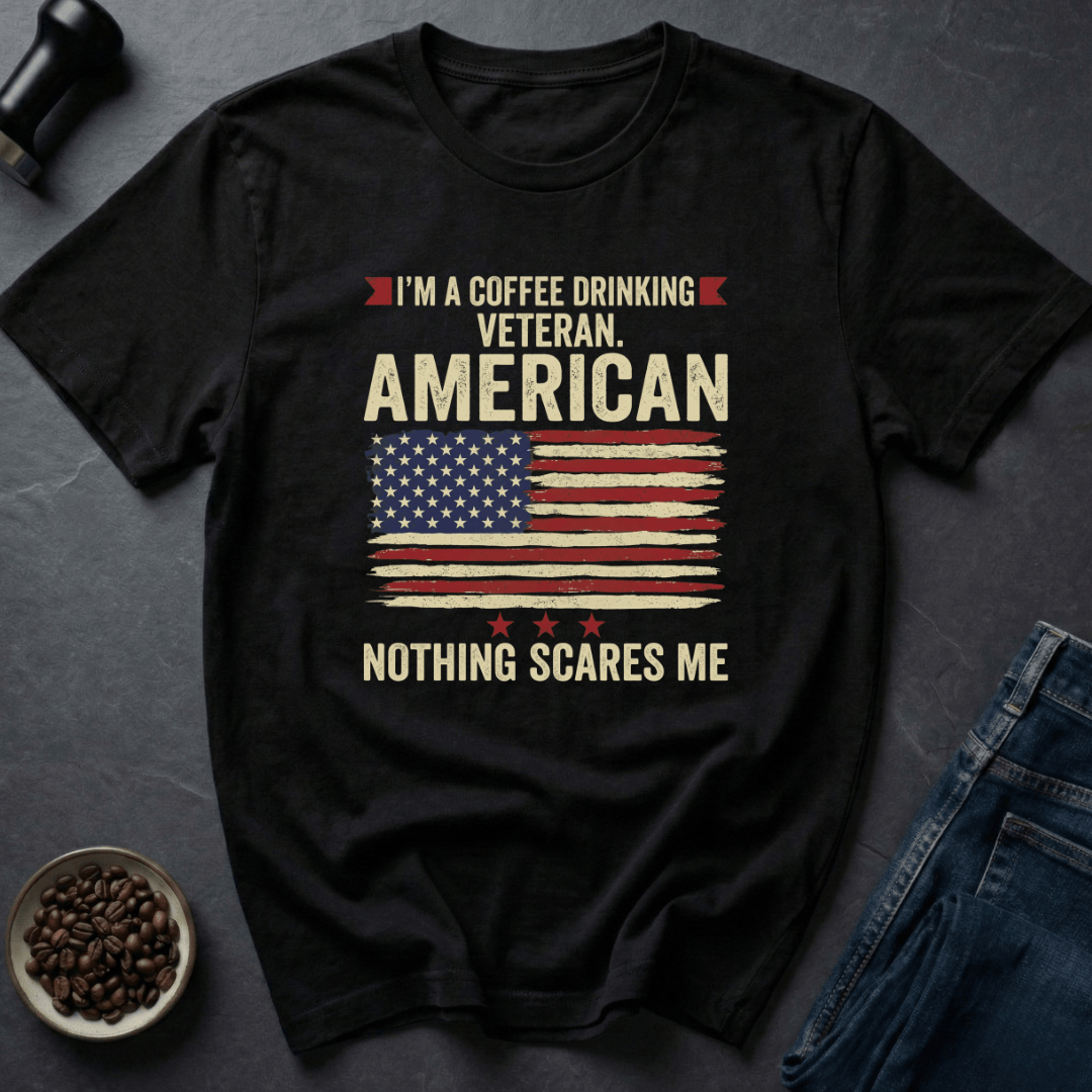 Coffee graphic Freedom Roast T-Shirt in Black / S by Caffeine Dept