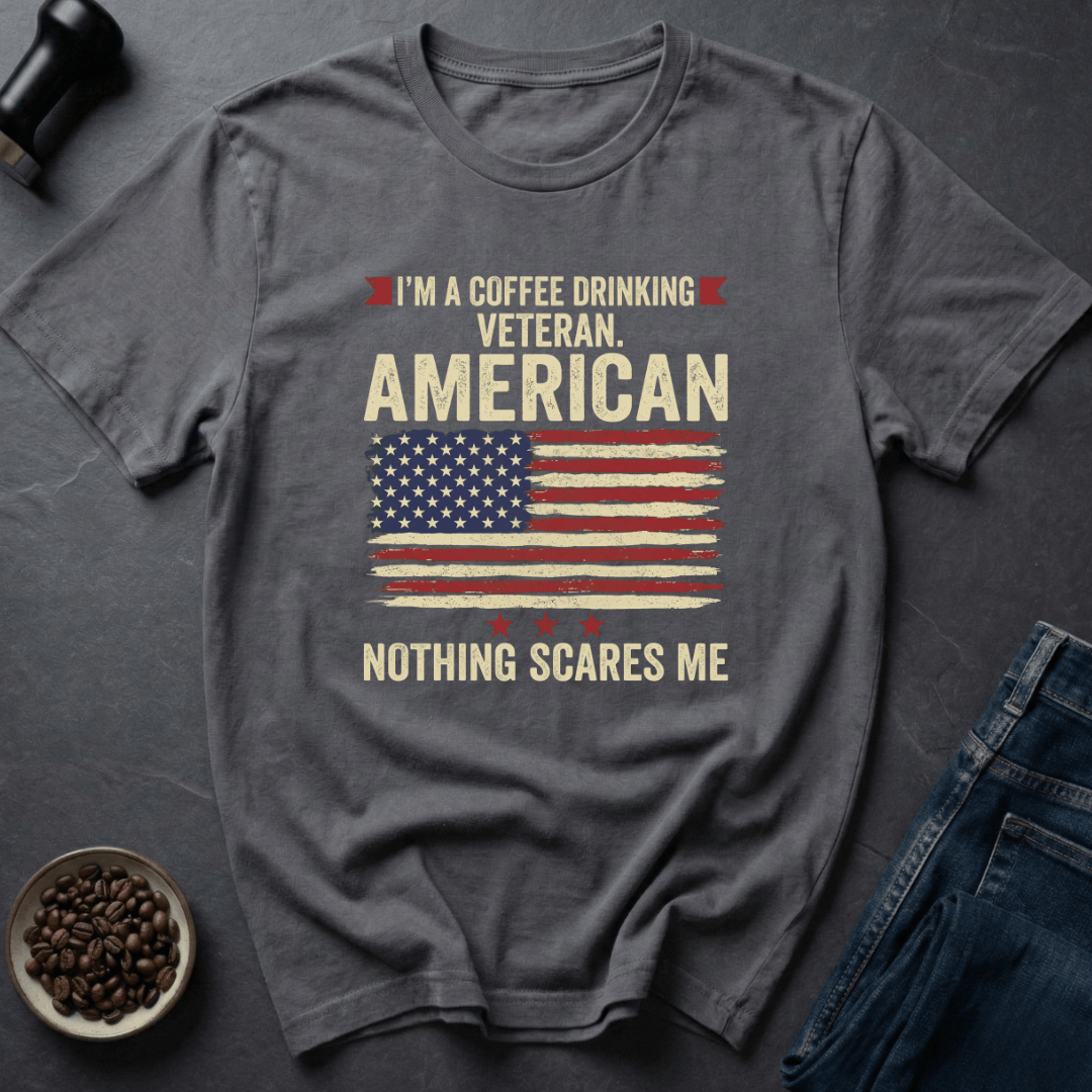 Coffee graphic Freedom Roast T-Shirt in Charcoal / S by Caffeine Dept