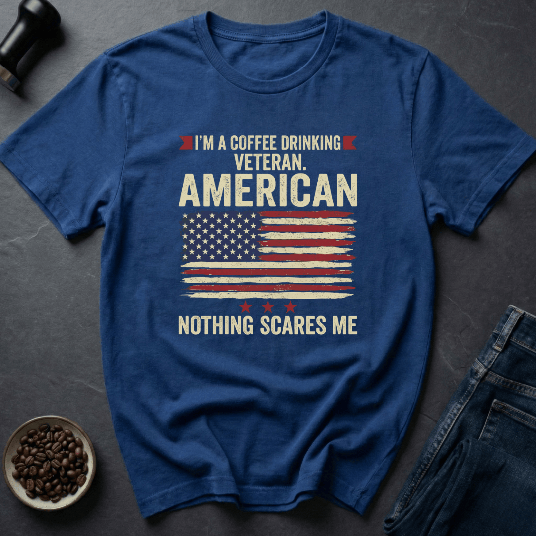 Coffee graphic Freedom Roast T-Shirt in Royal / S by Caffeine Dept