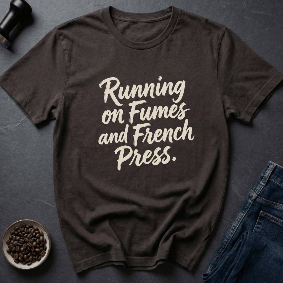 Coffee graphic French Press T-Shirt in Charcoal / S by Caffeine Dept