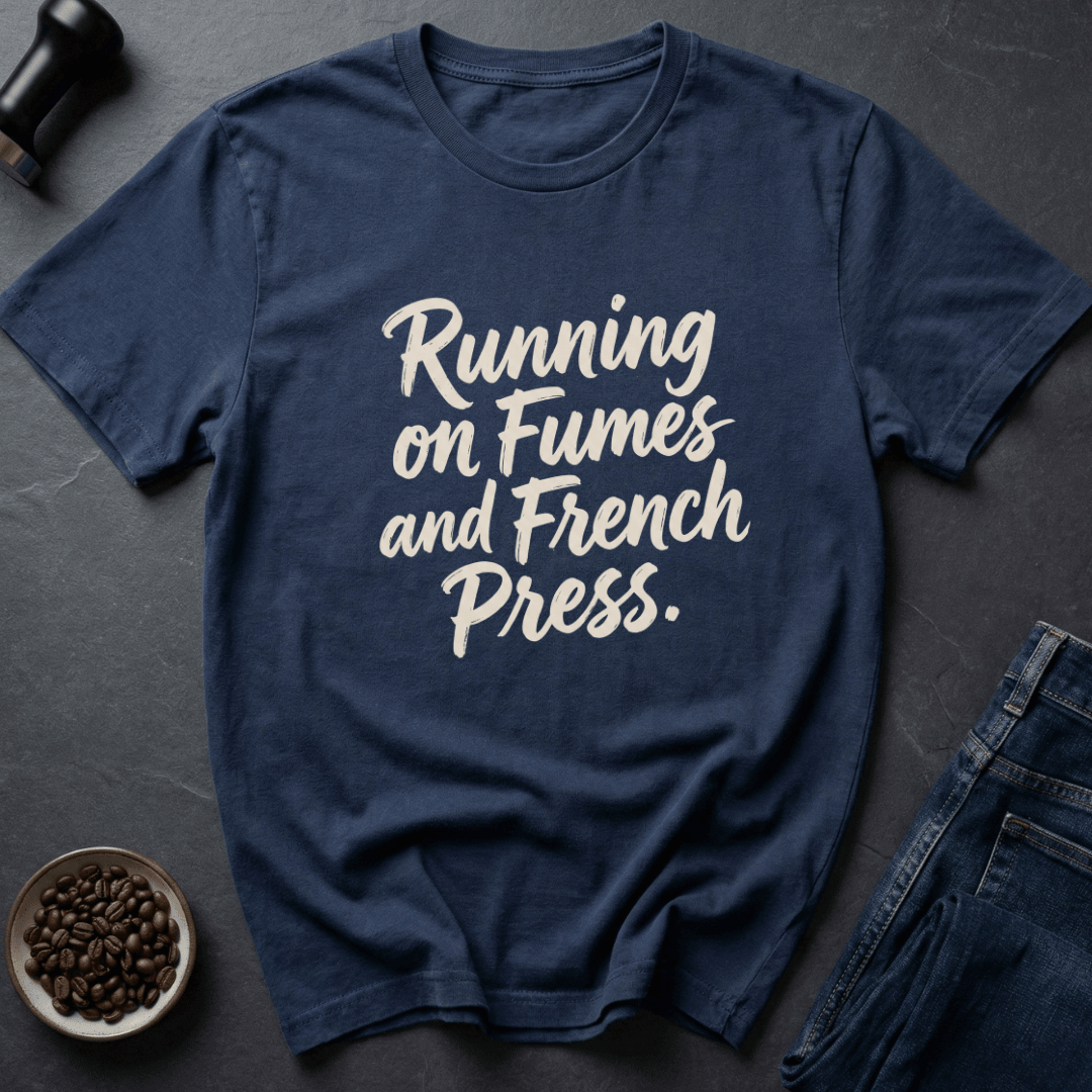 Coffee graphic French Press T-Shirt in Charcoal / S by Caffeine Dept