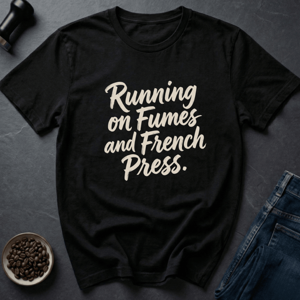 Coffee graphic French Press T-Shirt in Charcoal / S by Caffeine Dept