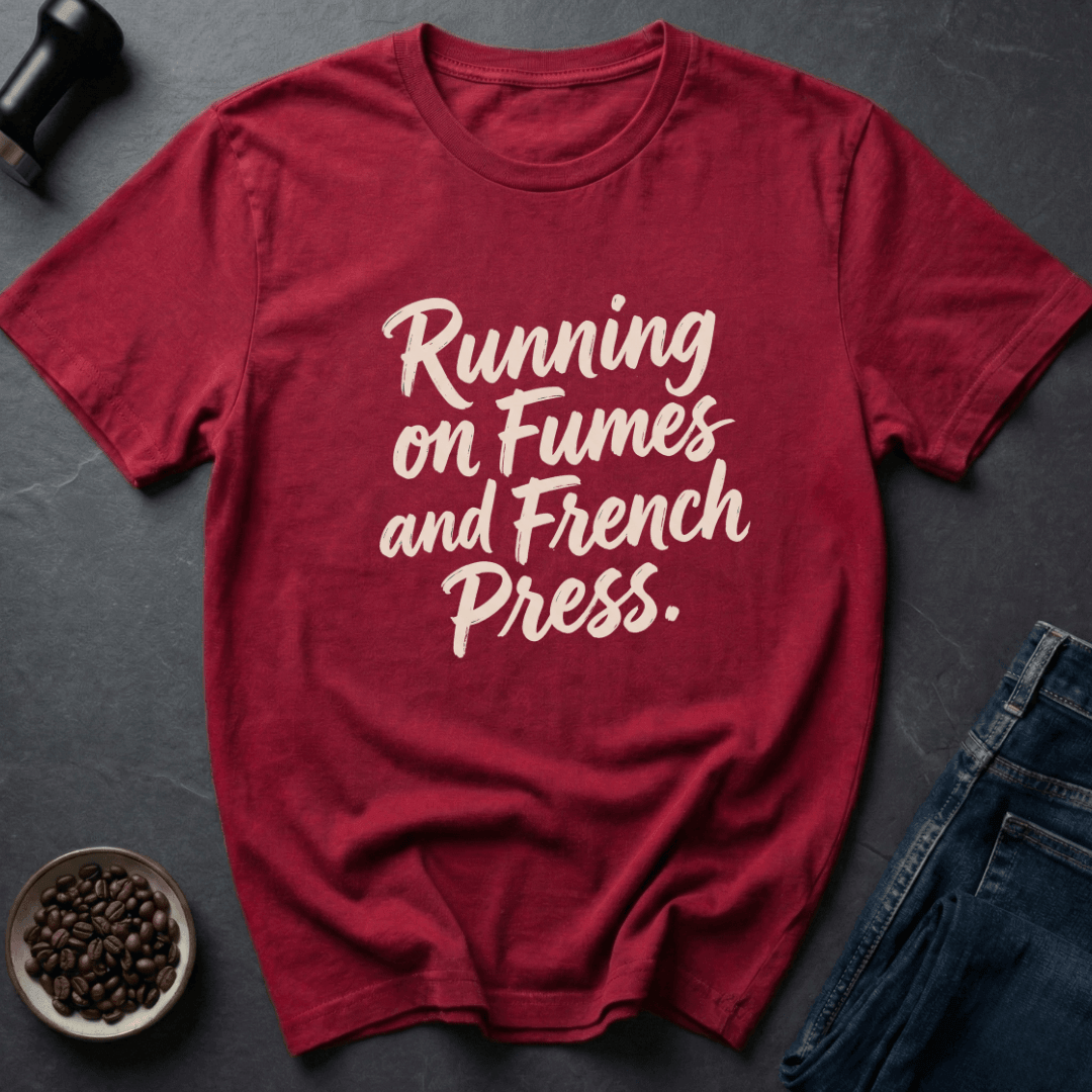 Coffee graphic French Press T-Shirt in Charcoal / S by Caffeine Dept