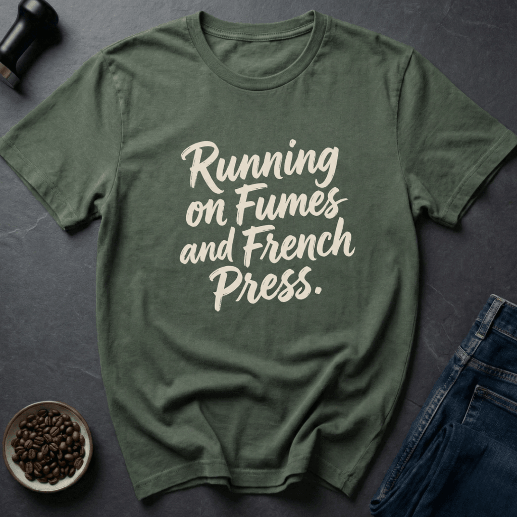 Coffee graphic French Press T-Shirt in Charcoal / S by Caffeine Dept