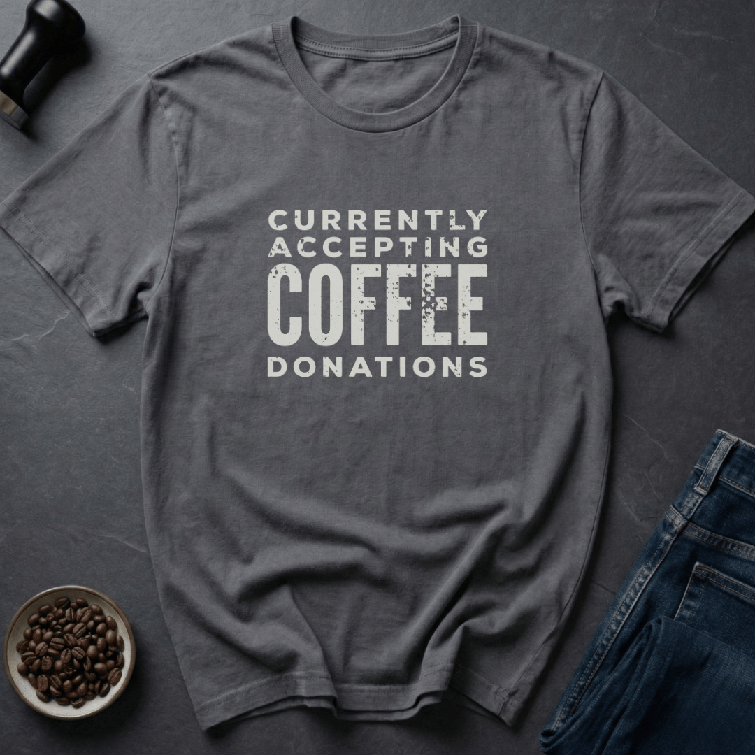 Coffee graphic Fuel Me T-Shirt in Charcoal / S by Caffeine Dept