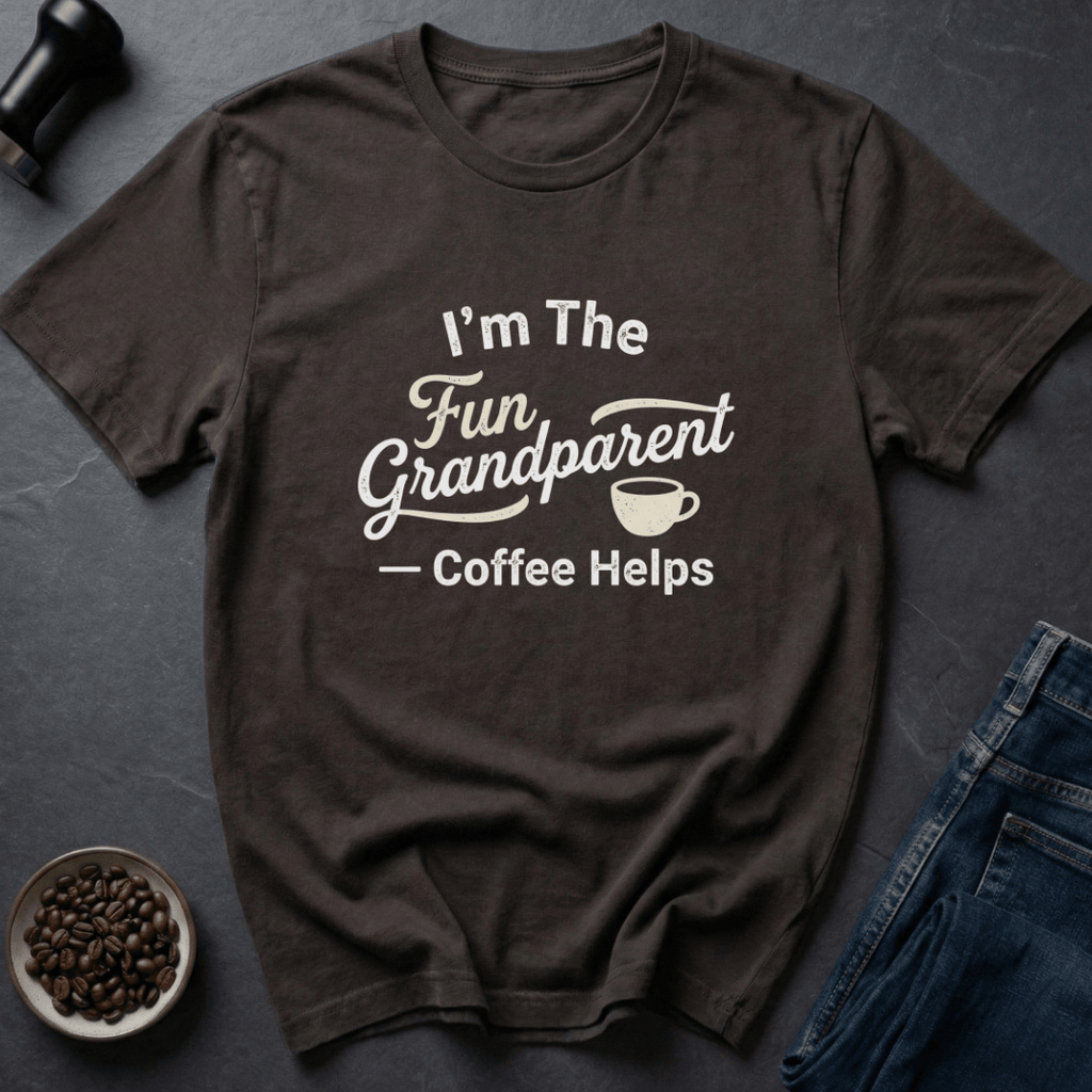 Coffee graphic Fun Grandparent T-Shirt in Dark Chocolate / S by Caffeine Dept