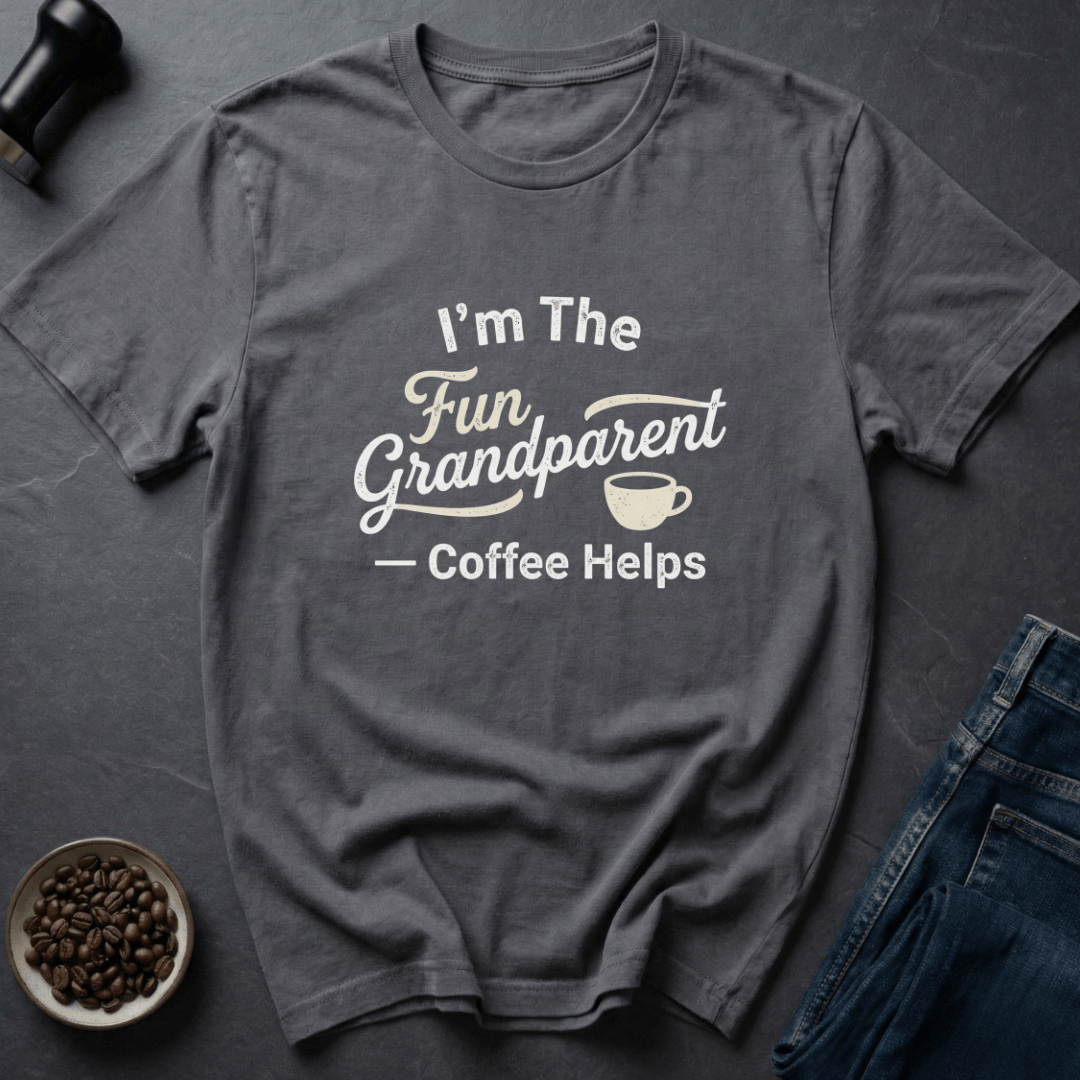 Coffee graphic Fun Grandparent T-Shirt in Dark Chocolate / S by Caffeine Dept