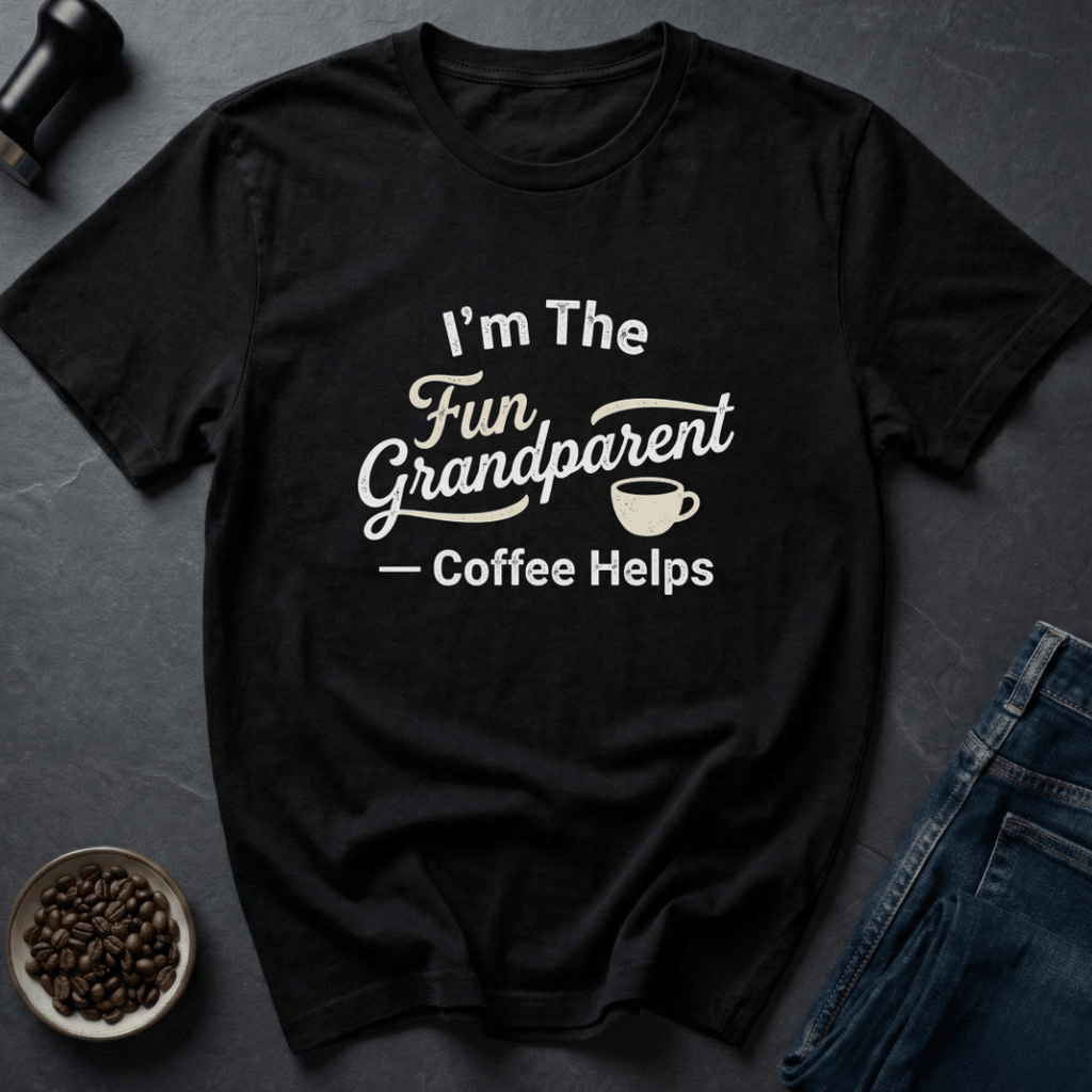 Coffee graphic Fun Grandparent T-Shirt in Dark Chocolate / S by Caffeine Dept