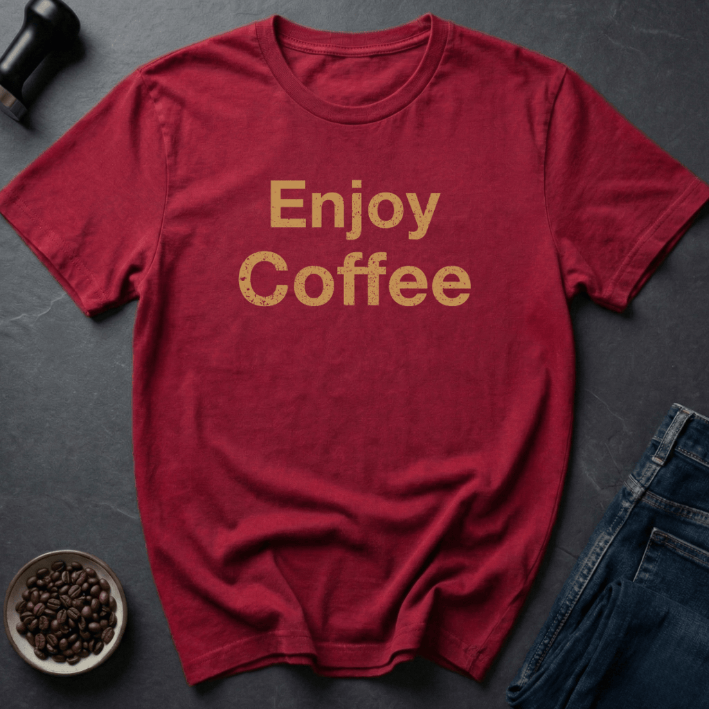 Coffee graphic Gold Bean T-Shirt in Heather Red / S by Caffeine Dept
