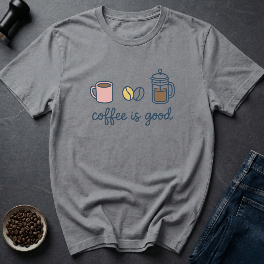 Coffee graphic Good Coffee T-Shirt in Sand / S by Caffeine Dept