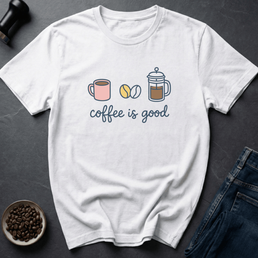 Coffee graphic Good Coffee T-Shirt in Sand / S by Caffeine Dept