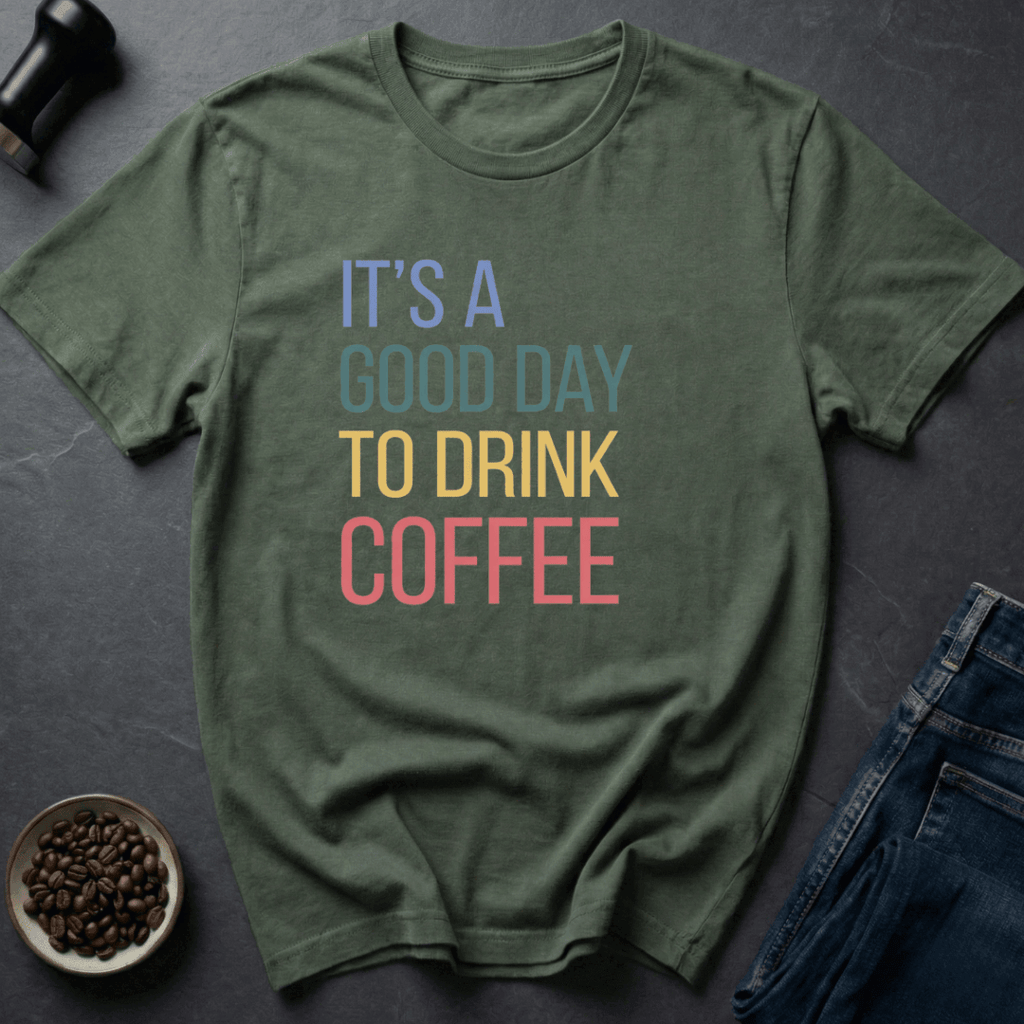 Coffee graphic Good Day Coffee T-Shirt in Navy / S by Caffeine Dept