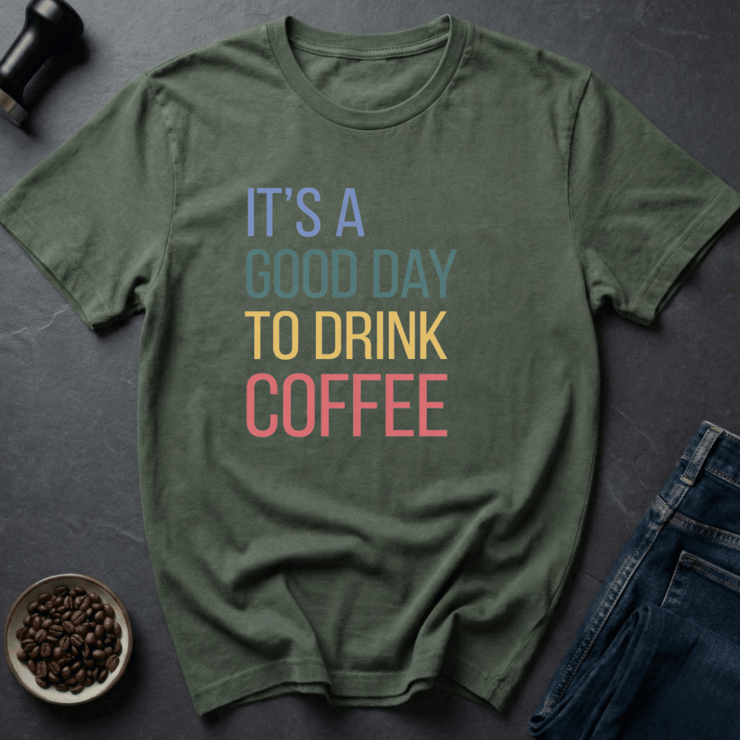 Coffee graphic Good Day Coffee T-Shirt in Navy / S by Caffeine Dept