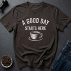 Coffee graphic Good Day T-Shirt in Dark Chocolate / S by Caffeine Dept