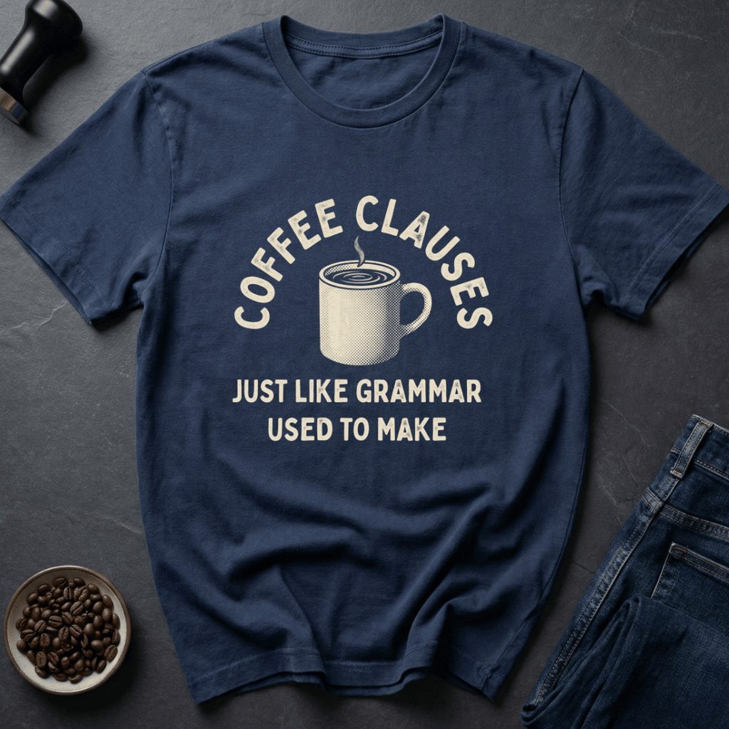 Coffee graphic Grammar Fuel T-Shirt in Navy / S by Caffeine Dept