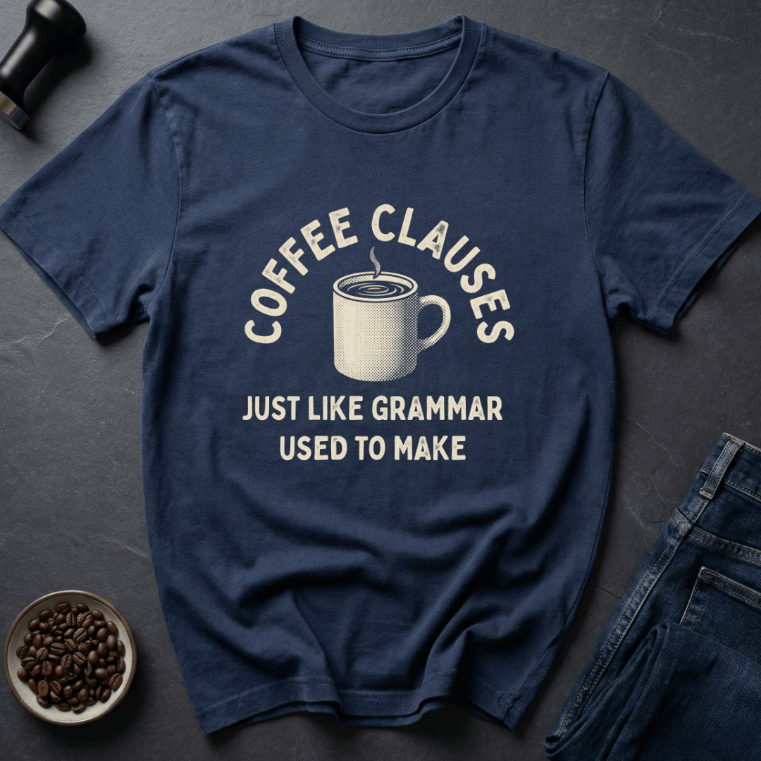 Coffee graphic Grammar Fuel T-Shirt in Navy / S by Caffeine Dept