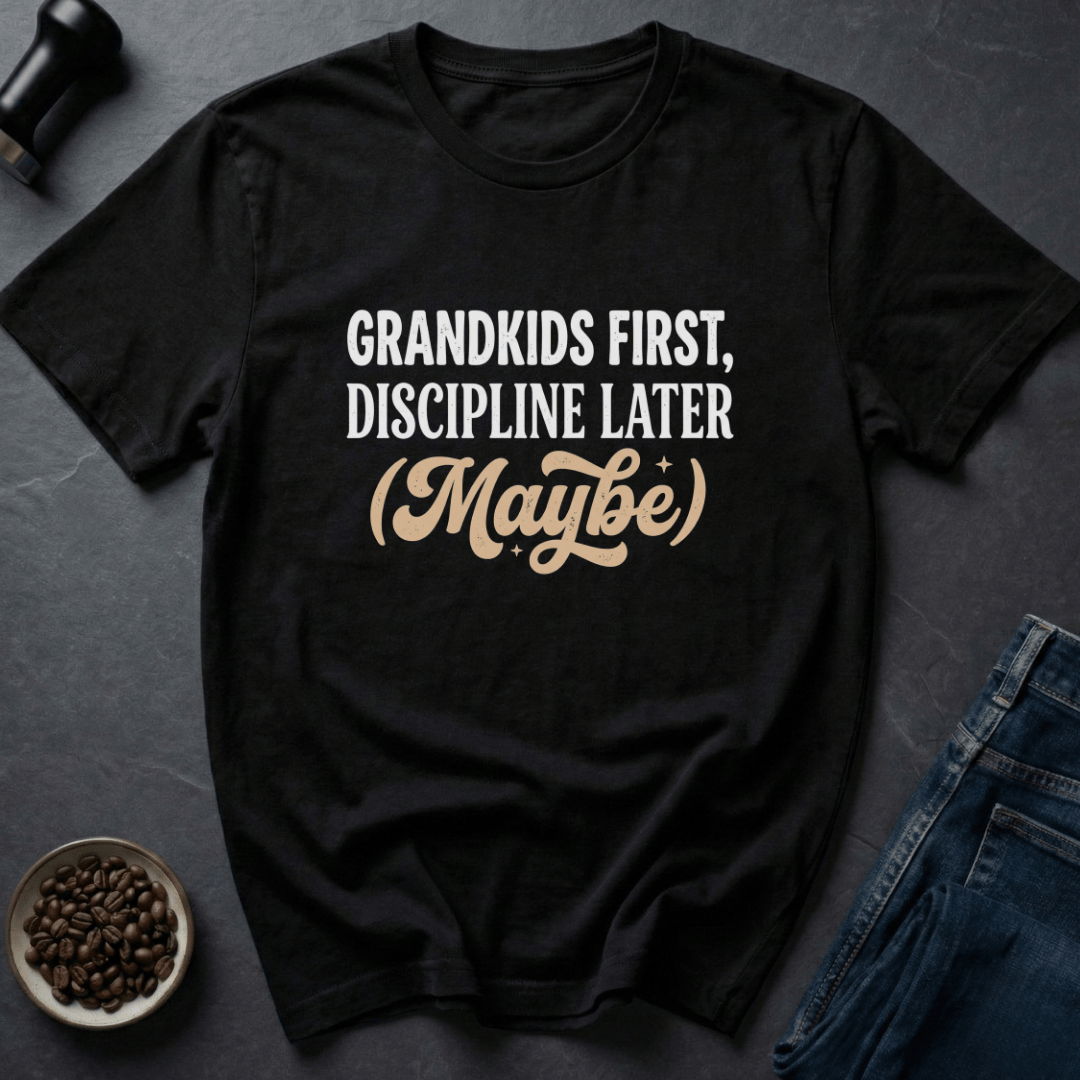 Coffee graphic Grandkids First T-Shirt in Black / S by Caffeine Dept