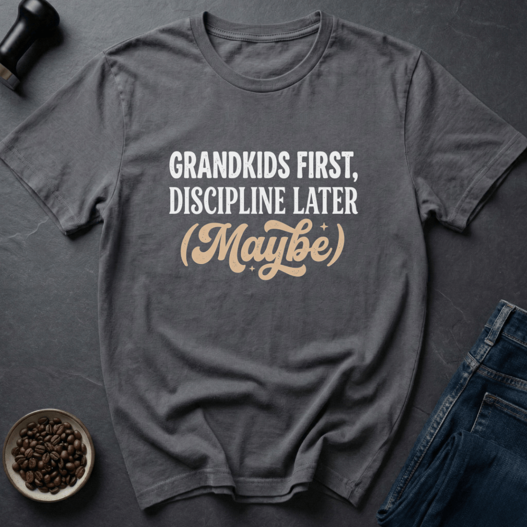 Coffee graphic Grandkids First T-Shirt in Black / S by Caffeine Dept