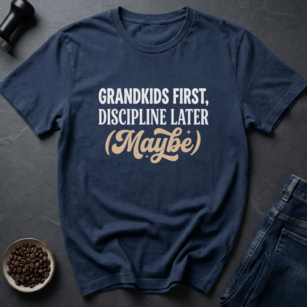 Coffee graphic Grandkids First T-Shirt in Black / S by Caffeine Dept