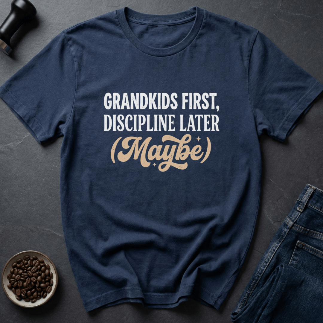 Coffee graphic Grandkids First T-Shirt in Black / S by Caffeine Dept