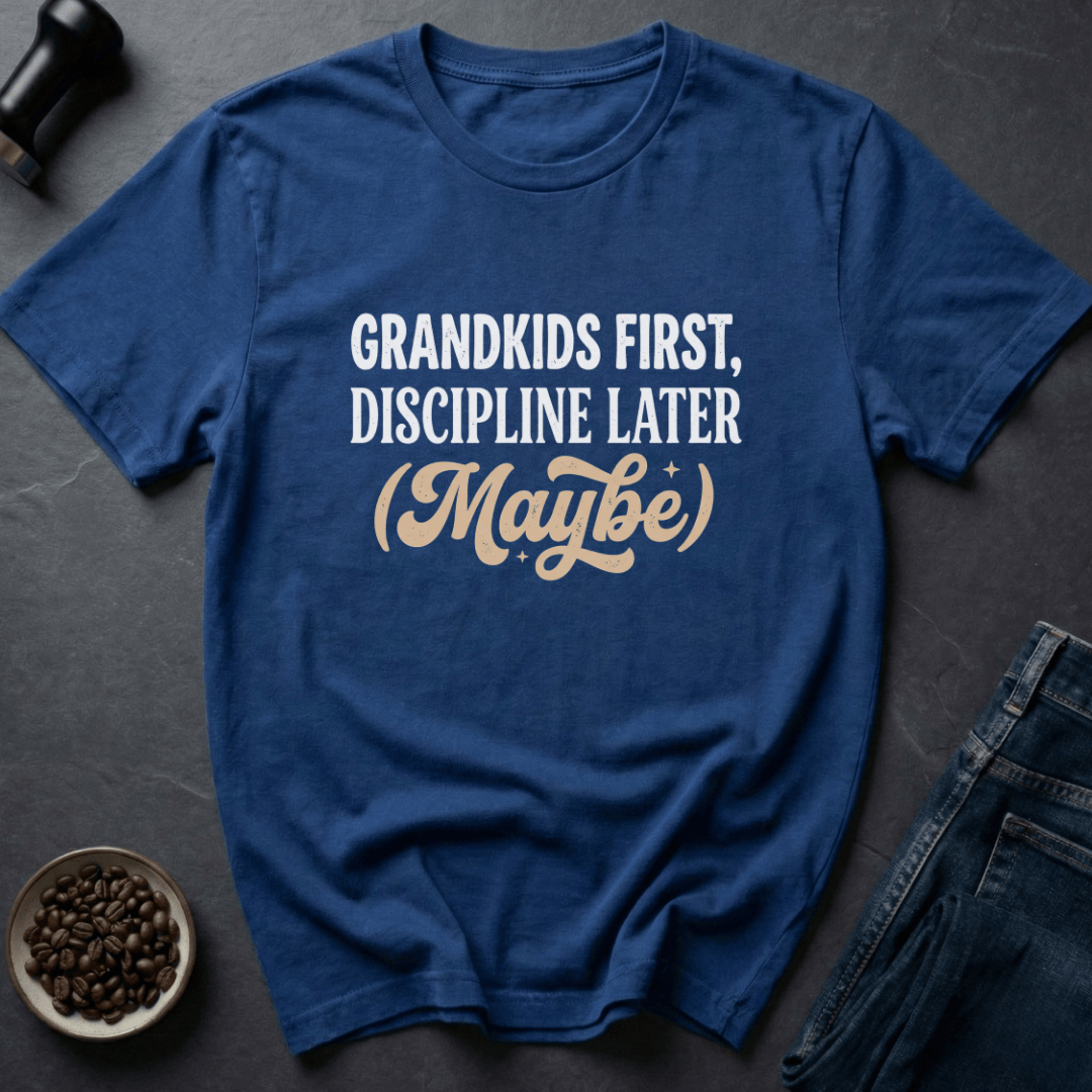 Coffee graphic Grandkids First T-Shirt in Black / S by Caffeine Dept