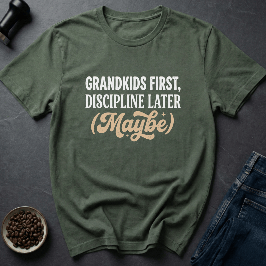 Coffee graphic Grandkids First T-Shirt in Black / S by Caffeine Dept