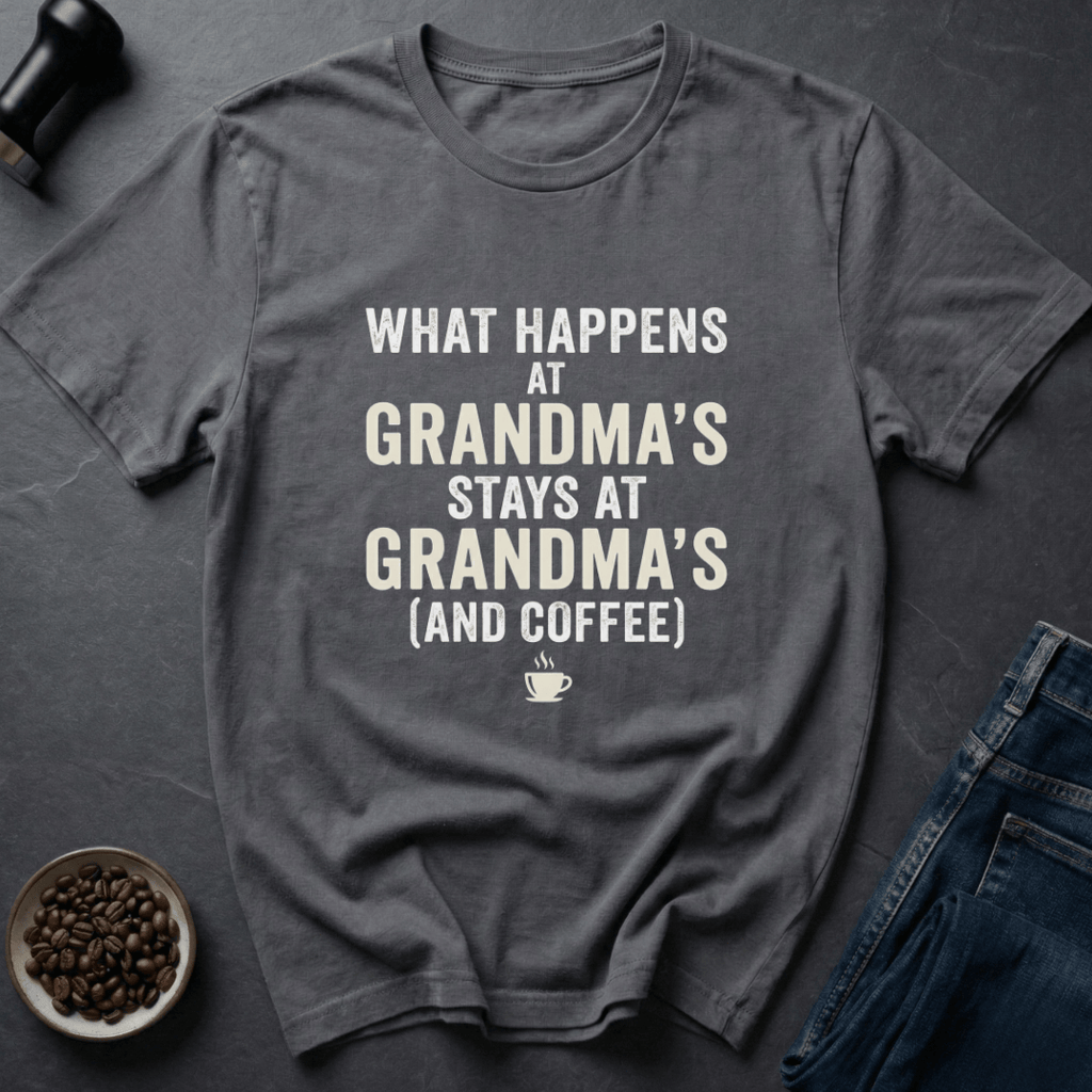 Coffee graphic Grandma Rules T-Shirt in Military Green / S by Caffeine Dept