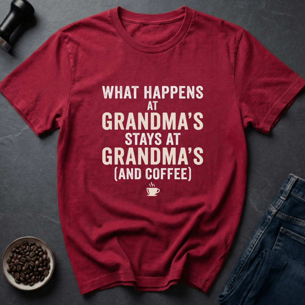 Coffee graphic Grandma Rules T-Shirt in Military Green / S by Caffeine Dept