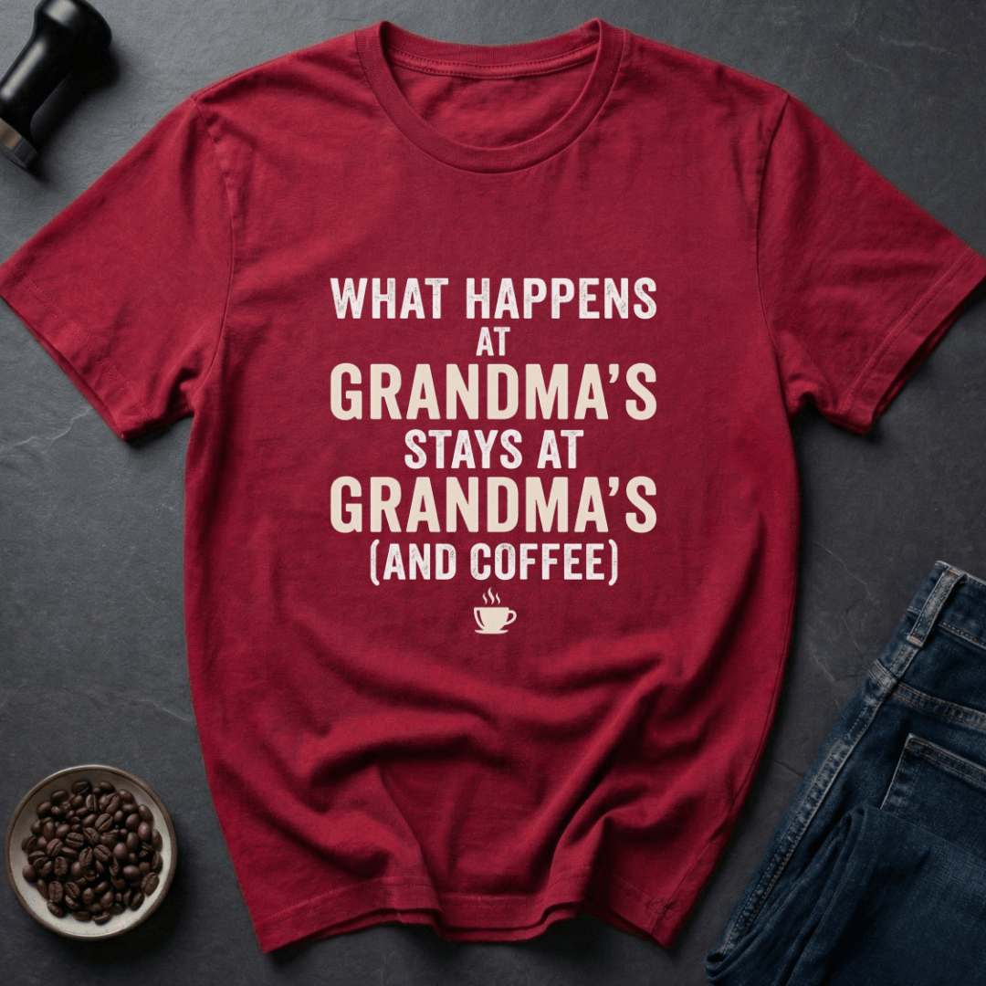 Coffee graphic Grandma Rules T-Shirt in Military Green / S by Caffeine Dept
