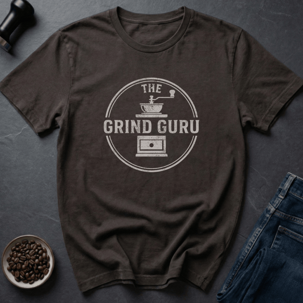 Coffee graphic Grind Guru T-Shirt in Dark Chocolate / S by Caffeine Dept