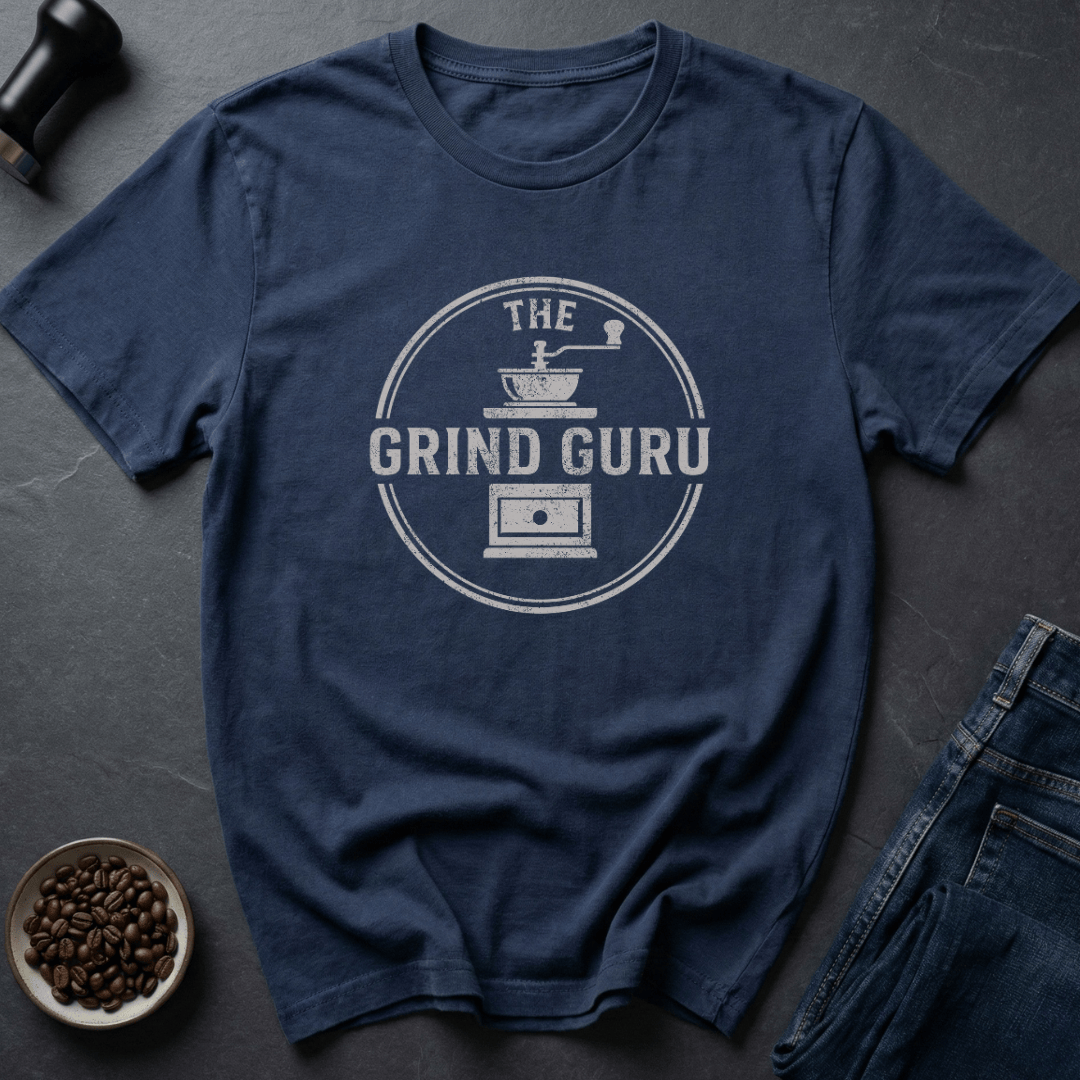 Coffee graphic Grind Guru T-Shirt in Navy / S by Caffeine Dept