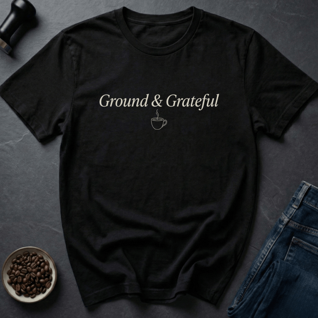 Coffee graphic Ground Grateful T-Shirt in Black / S by Caffeine Dept