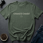 Coffee graphic Ground Grateful T-Shirt in Military Green / S by Caffeine Dept