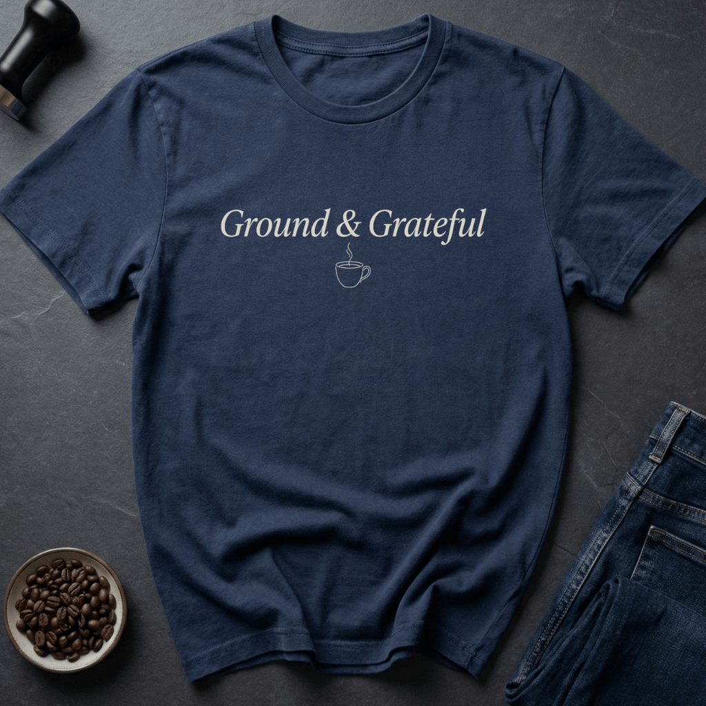 Coffee graphic Ground Grateful T-Shirt in Navy / S by Caffeine Dept