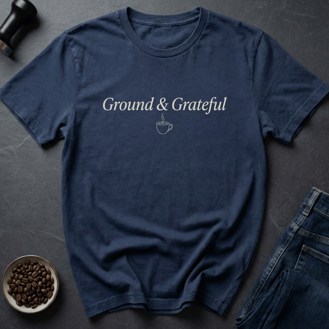 Coffee graphic Ground Grateful T-Shirt in Navy / S by Caffeine Dept