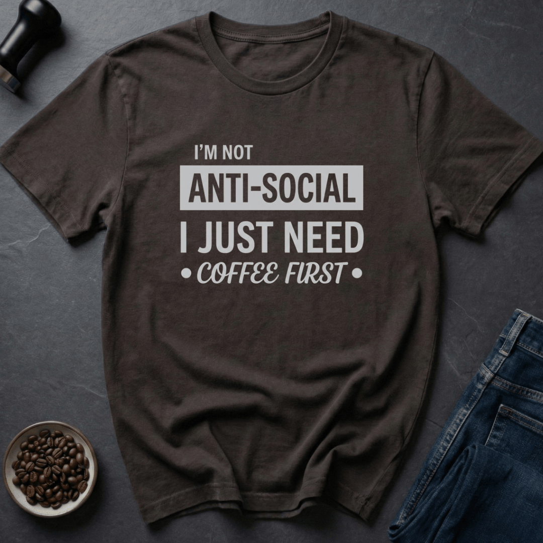 Coffee graphic Grumpy Introvert T-Shirt in Dark Chocolate / S by Caffeine Dept