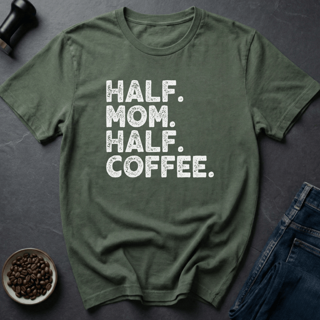 Coffee graphic Half Mom Coffee T-Shirt in Royal / S by Caffeine Dept