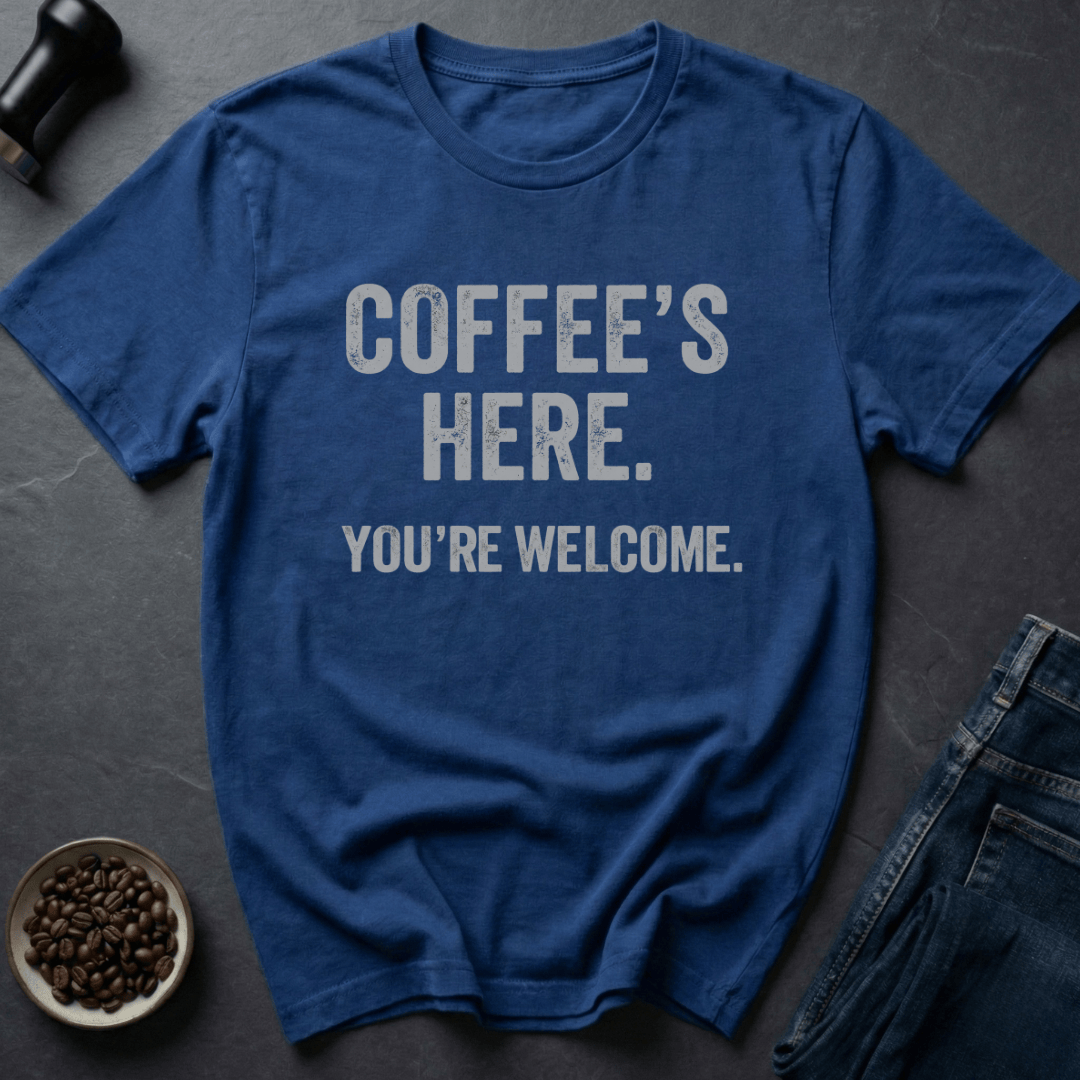 Coffee graphic Hero Brew T-Shirt in Royal / S by Caffeine Dept