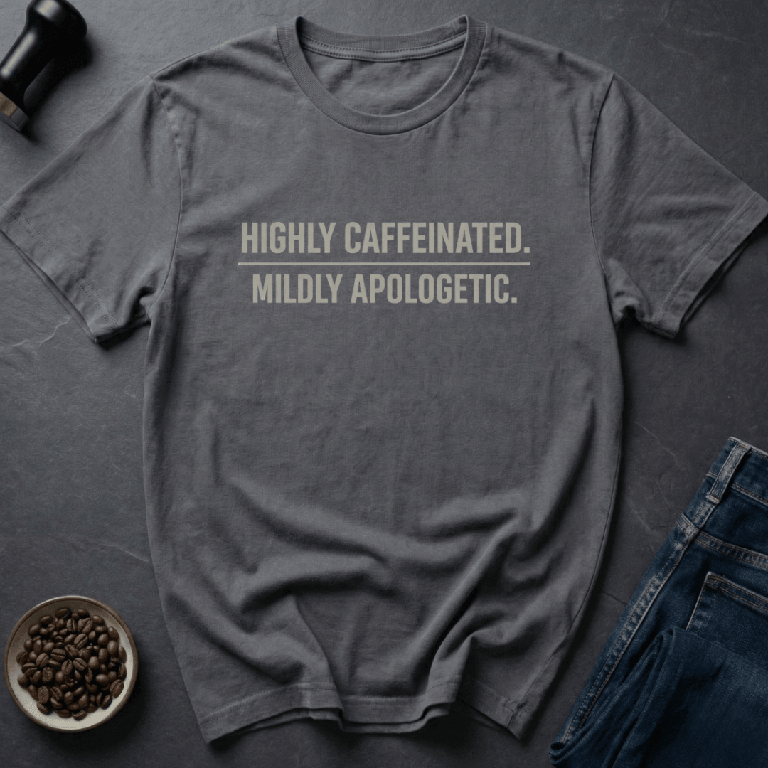 Coffee graphic Highly Caffeinated T-Shirt in Charcoal / S by Caffeine Dept