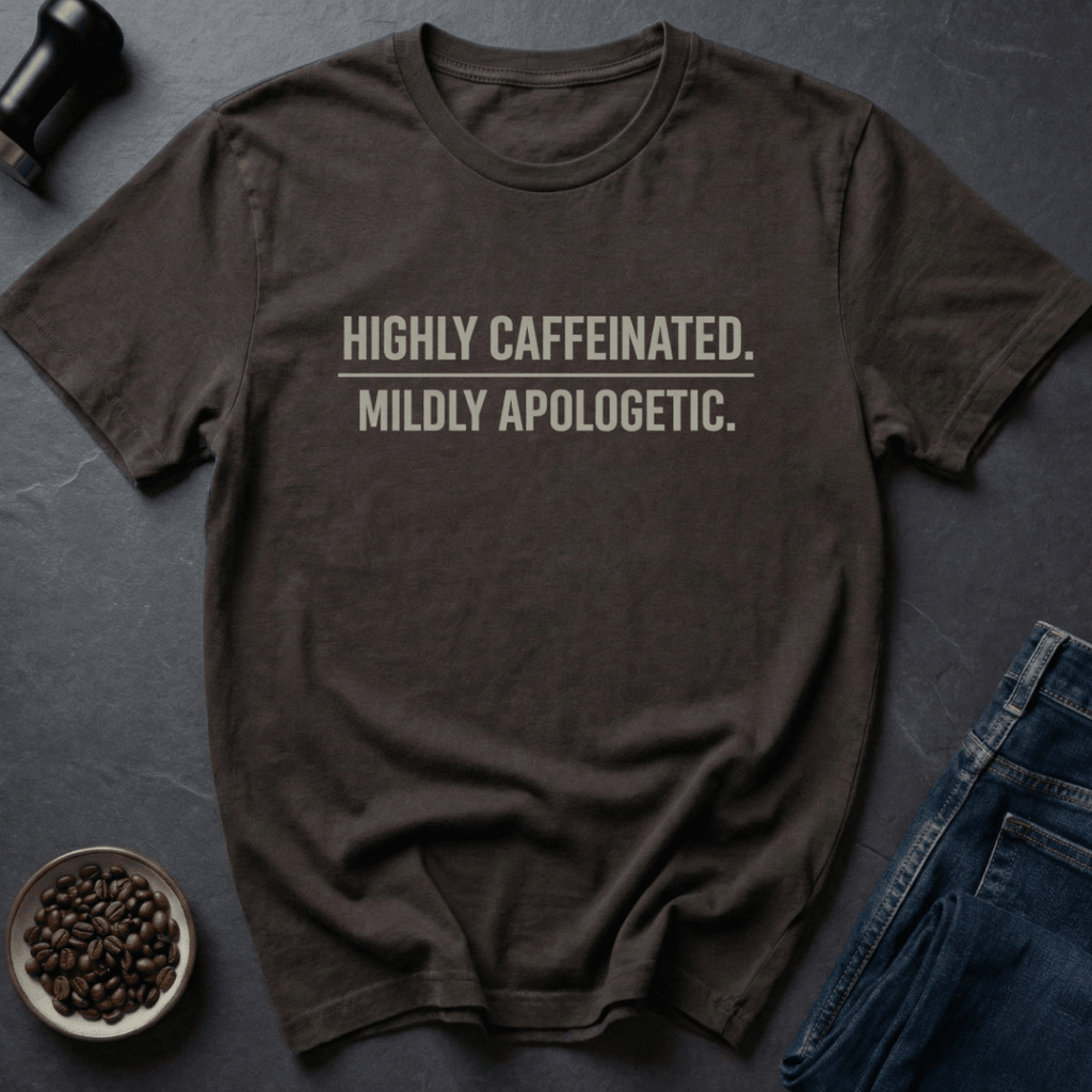 Coffee graphic Highly Caffeinated T-Shirt in Charcoal / S by Caffeine Dept