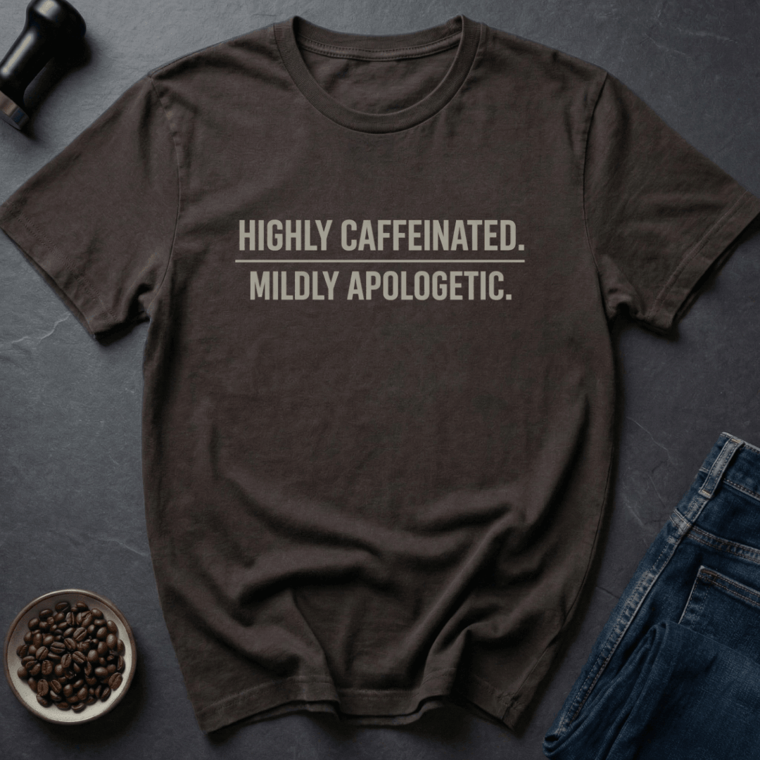 Coffee graphic Highly Caffeinated T-Shirt in Charcoal / S by Caffeine Dept