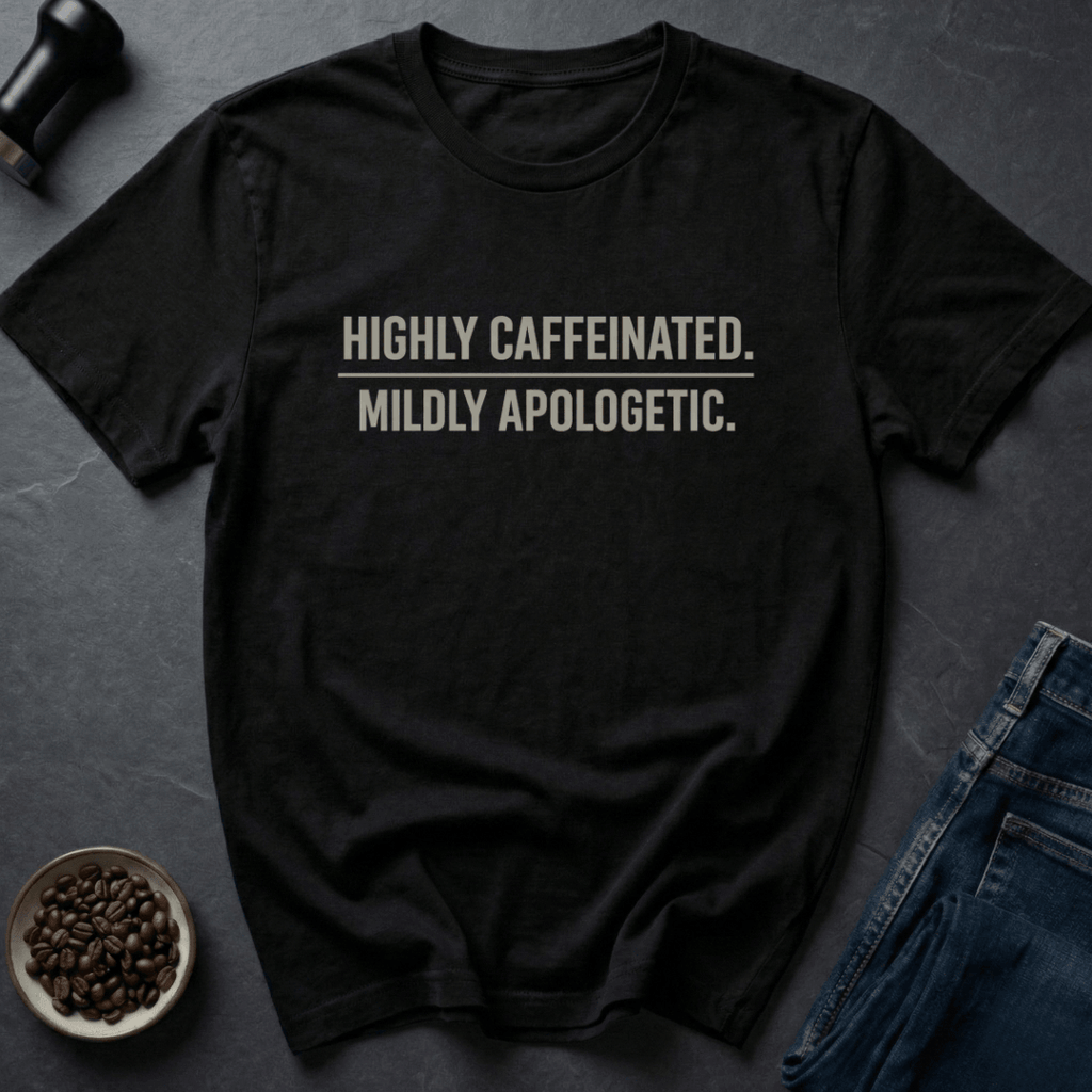 Coffee graphic Highly Caffeinated T-Shirt in Charcoal / S by Caffeine Dept