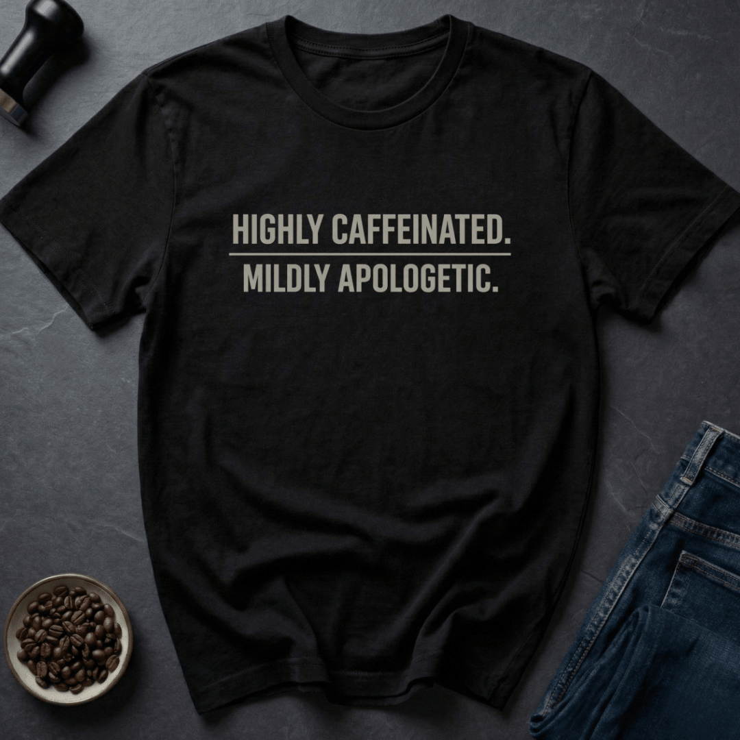 Coffee graphic Highly Caffeinated T-Shirt in Charcoal / S by Caffeine Dept