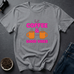 Coffee graphic Hot Brew T-Shirt in Light Blue / S by Caffeine Dept